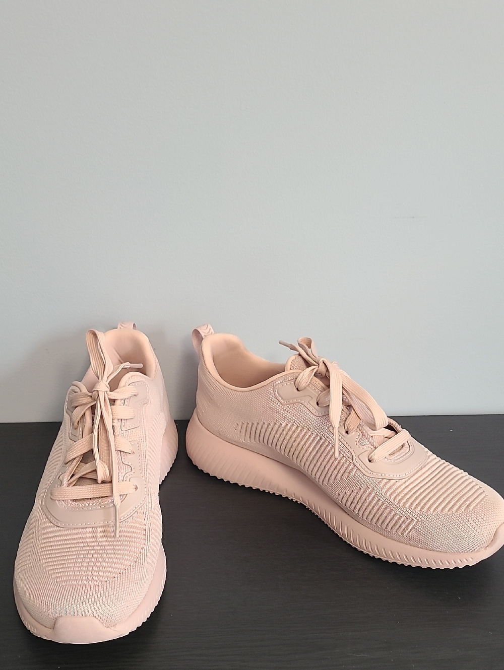 Skechers Women's Bobs Squad Tough Talk Trainers Lace Up Sneakers Pink Size 8.5